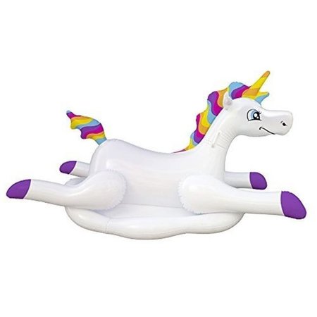 OLYMPIAN ATHLETE Cloud Rider Rainbow Unicorn Inflatable Ride-On Pool Float OL538161